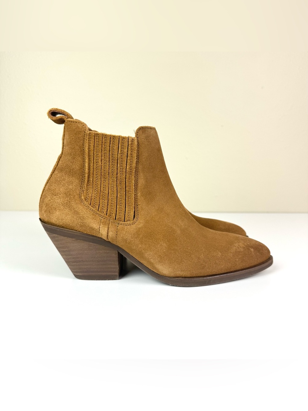 Patina Portland Leather Dakota Tan Suede Ankle Boots Booties Size 6.5 - Picture 9 of 12